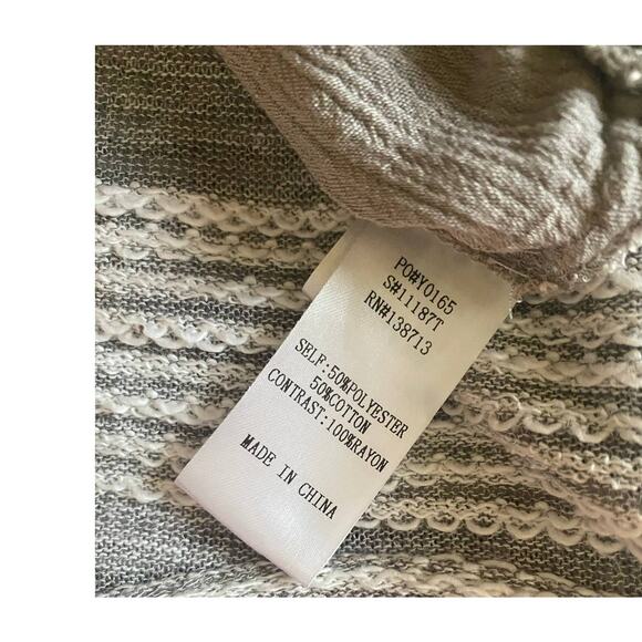 Doe & Rae Small Peplum Top Gray Stripe - Picture 5 of 9